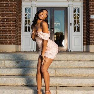 Elegant Pink Off-Shoulder House of CB Dress